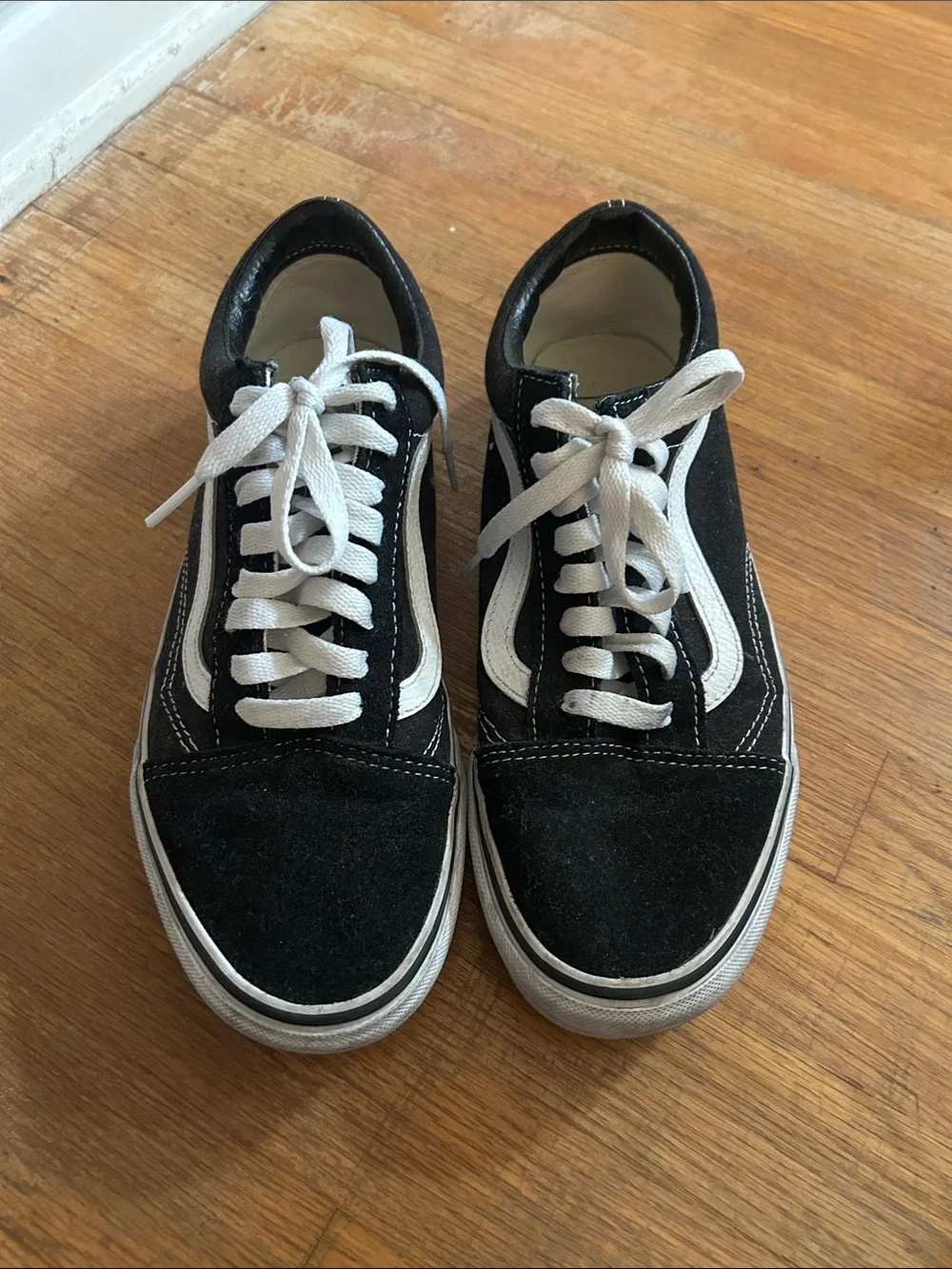 Vans Black and White Old Skool Low-Top Sneakers